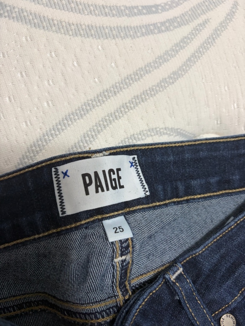 PAIGE Indigo Denim Jeans with Contrast Stitching